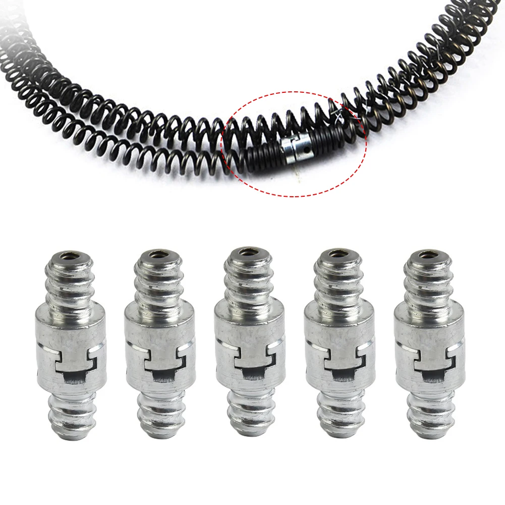 10pcs 16mm Spring Male And Female Join Connector Electric Drill Pipe Dredge Spring Cleaner Adapter Connector Accessories