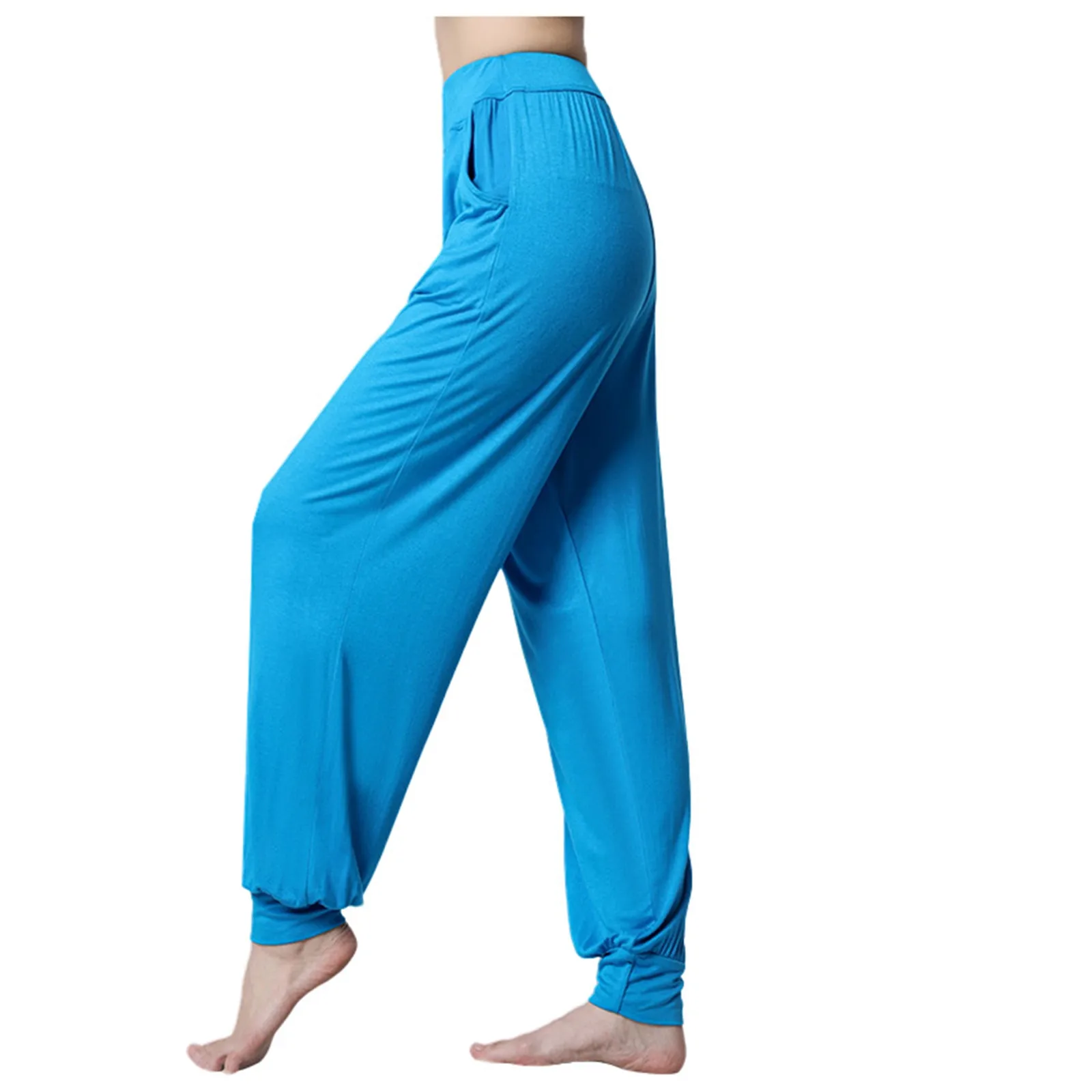 Pantalones holgados elásticos para mujer, pantalón informal de algodón suave para Yoga, deportes, baile, amigable con la piel, cómodo