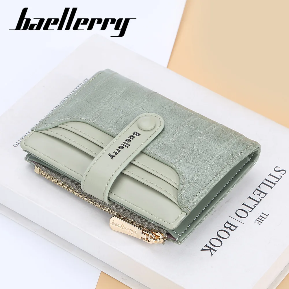 Baellerry Women Short Wallets Stone Stripe Top Quality Card Holder Classic Female Purse Zipper Wallet For Girl