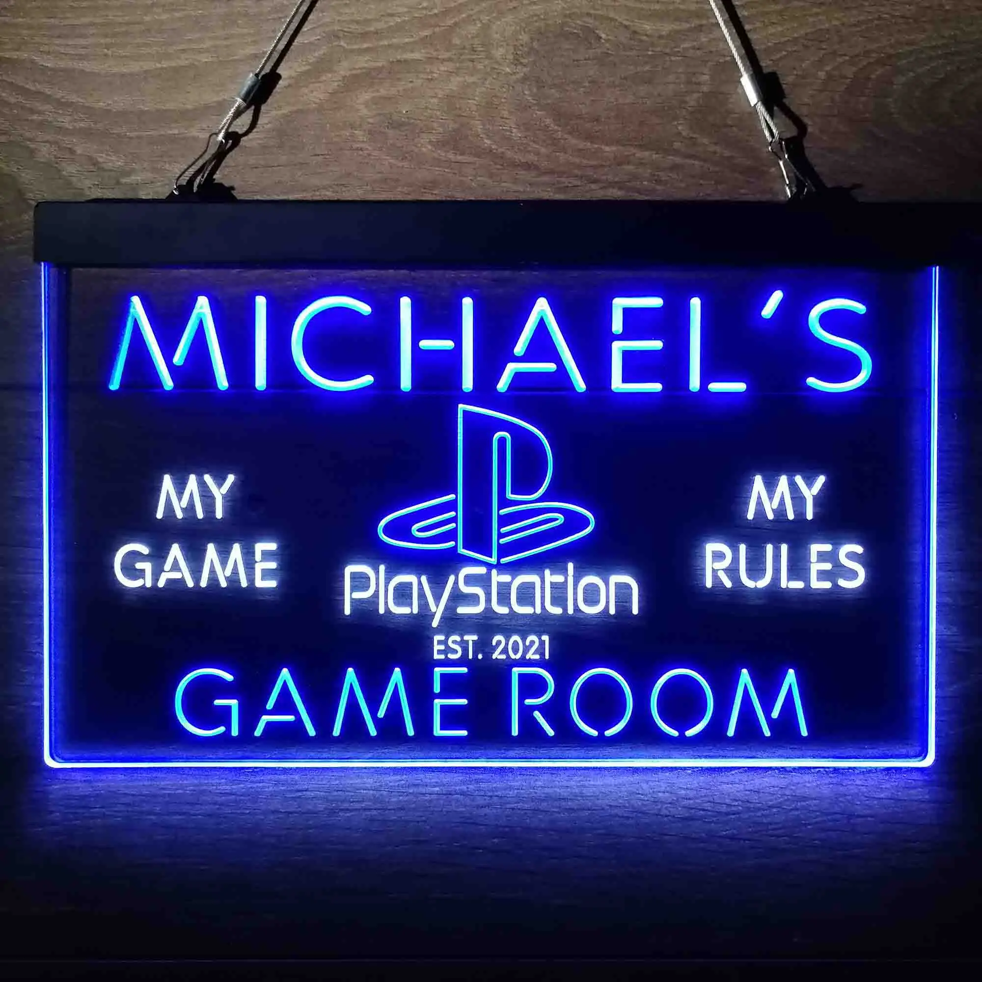 Custom Dual Color Neon Sign Play Station Game Room Neon LED Sign