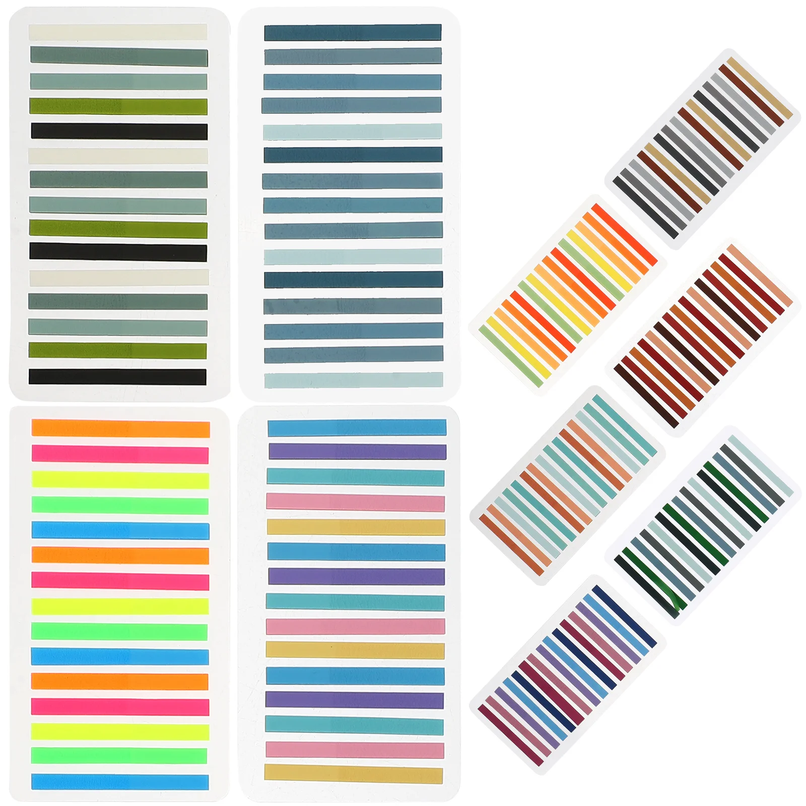 

10 Pcs Strips Stickers Tabs Note Page Marker Highlight Colored Bookmark Student