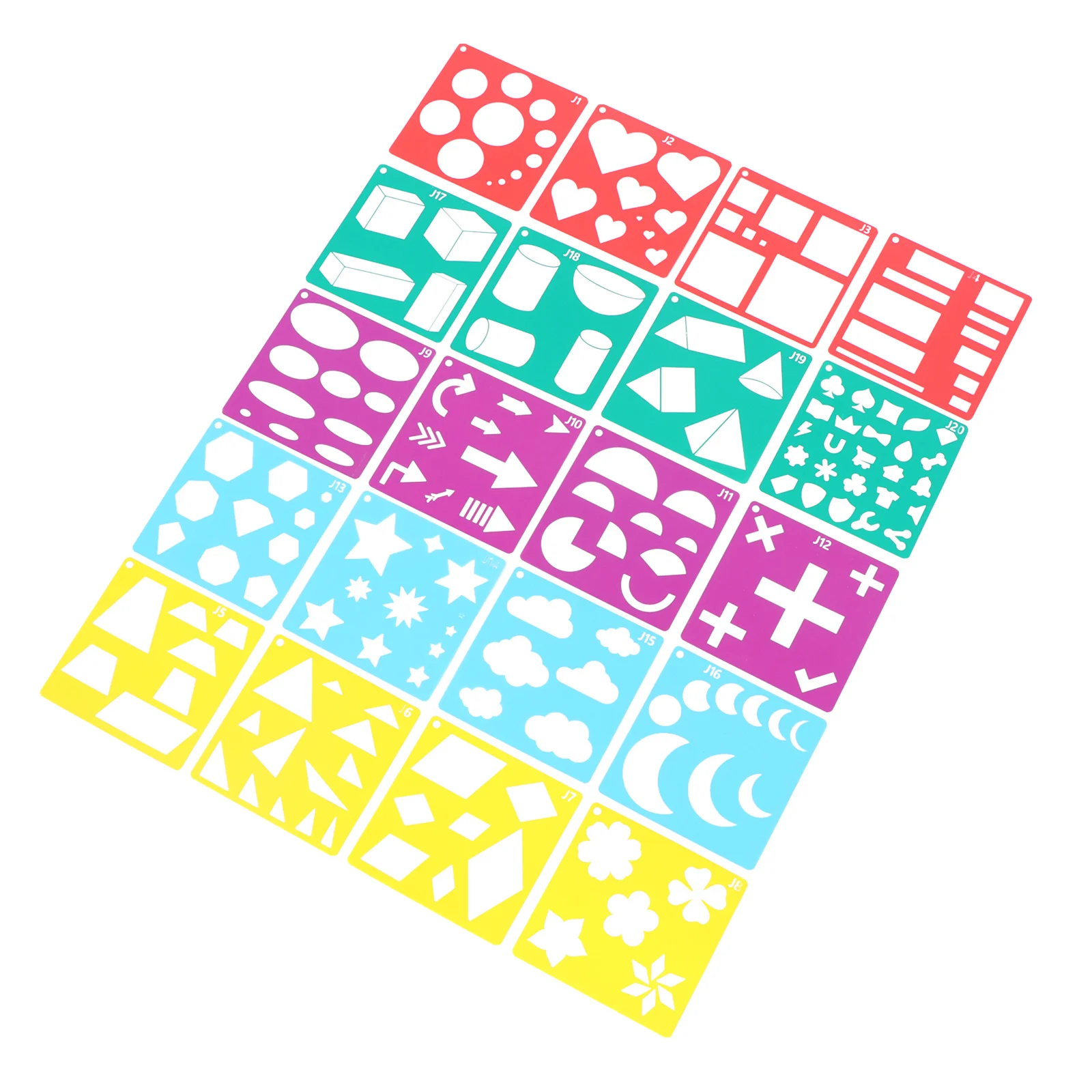 1 مجموعة قابلة لإعادة الاستخدام الملونة هندسية الإستنسل الجوف خارج قوالب للأطفال دهان داي مشاريع فنية الأشكال رسم الحرف تتبع #6