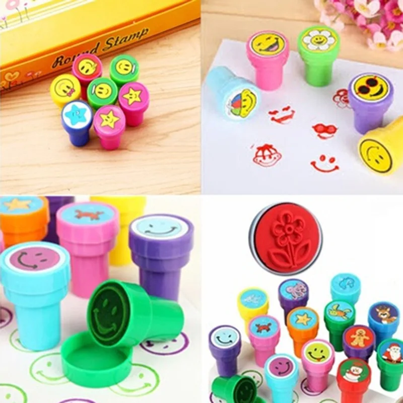 

12Pcs/Box Children Toy Rubber Stamps Cartoon Fruits Kid Seal Diy Scrapbook Photo Album Decor Stamper High Quality Simple