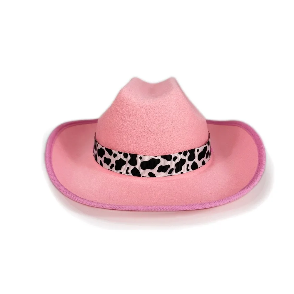 Gifts Cow Print Brim Cowboy Hat Western Style Multiple Color Options Western Cowboy Hat Children's Costume Hat Dress Up
