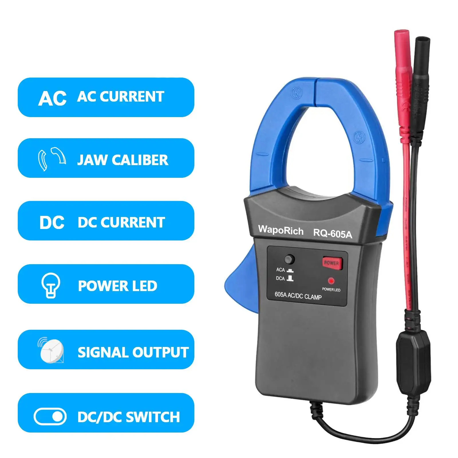 

Handheld 600A AC/DC Current Clamp Probe - HP-605A Digital Multimeter Accessory for Automotive Electric Testing