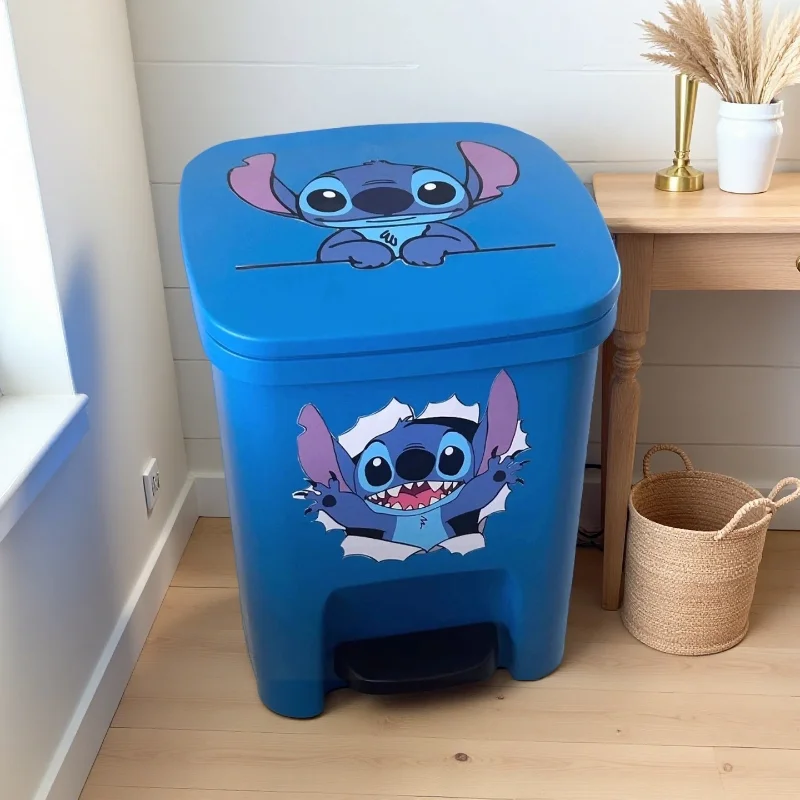 

Disney Stitch Trash Can Sticker Living Room Glass Door Sliding Door Cabinet Refrigerator Waterproof Cartoon Decorative Sticker