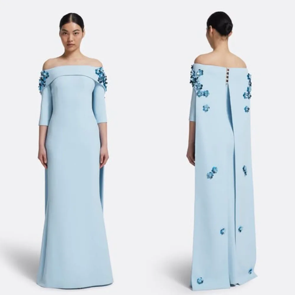 

High Quality Customized Strapless Floor Length Appliques Three Quarter Vestidos De Fiesta Para Bodas Dresses for Women Party