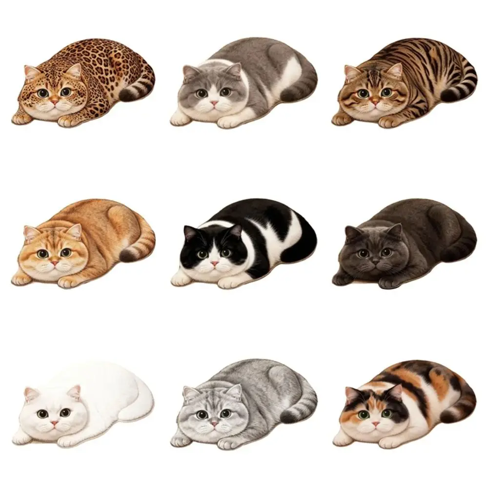 Soft 2D Cat-Shaped Area Rug Anti-fouling Easy to Clean Home Decor Carpet Non-Slip Cartoon Carpet Bedrooms