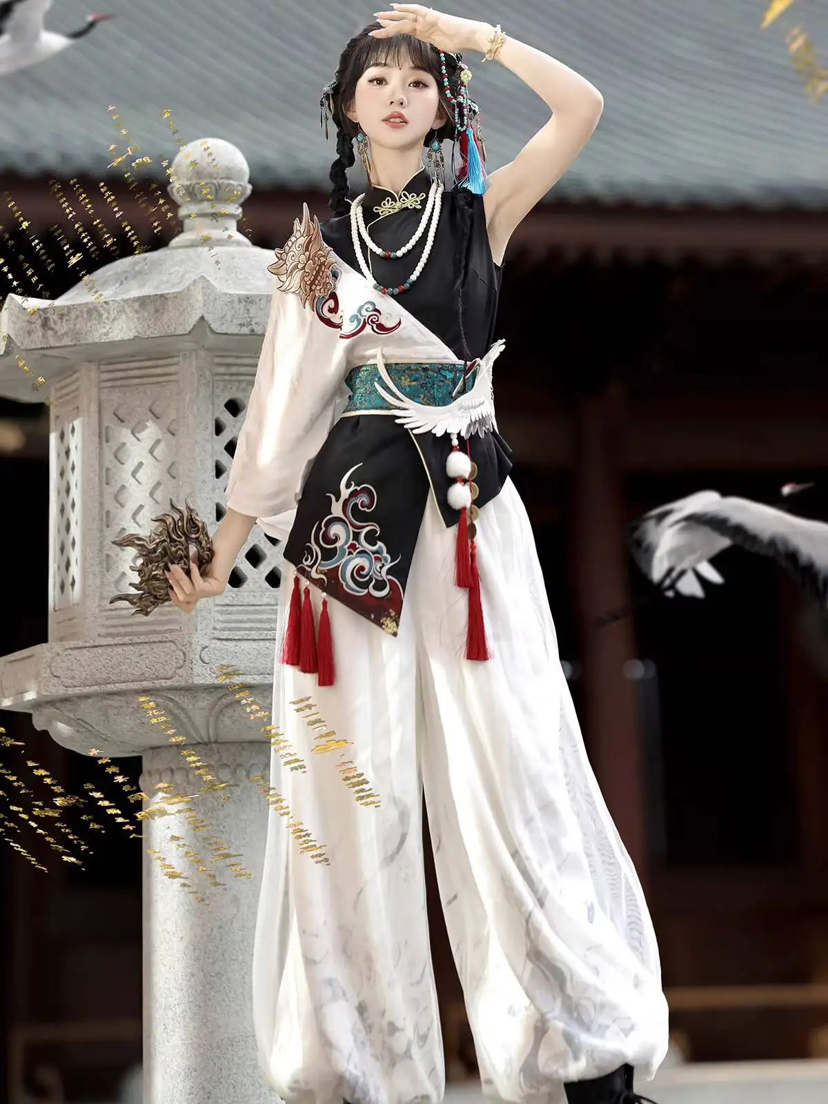 

New Chinese Style Original Nuo National Style Chinese Style Genderless Hanfu Han Elements Womens Fashion Tops Pants Suit