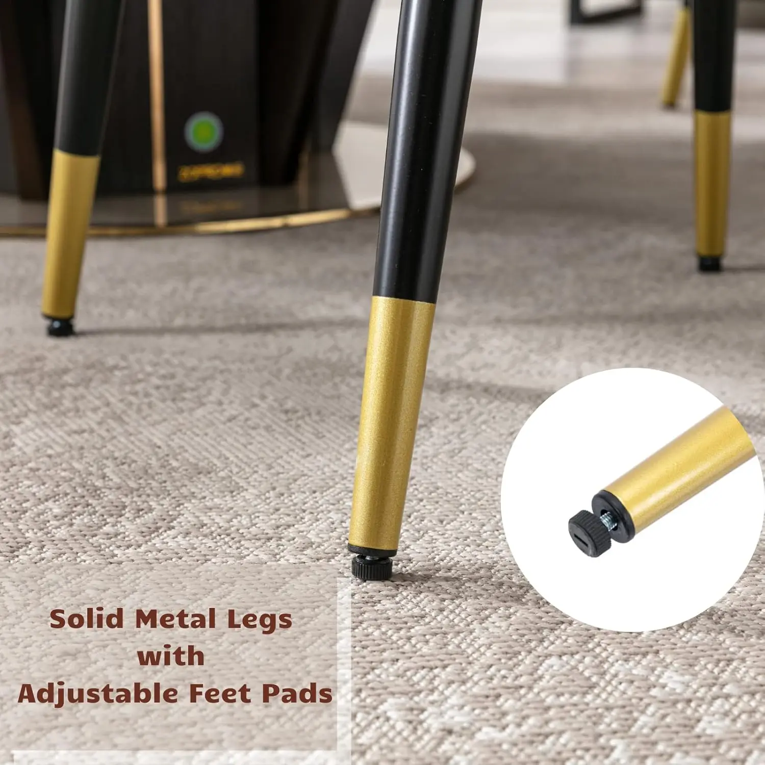 Modern Dining Chairs Set Of 4, Arml Upholstered Velvet Dining Kitchen Chairs With Open Ba And Metal Legs,Farmhouse Dining Room