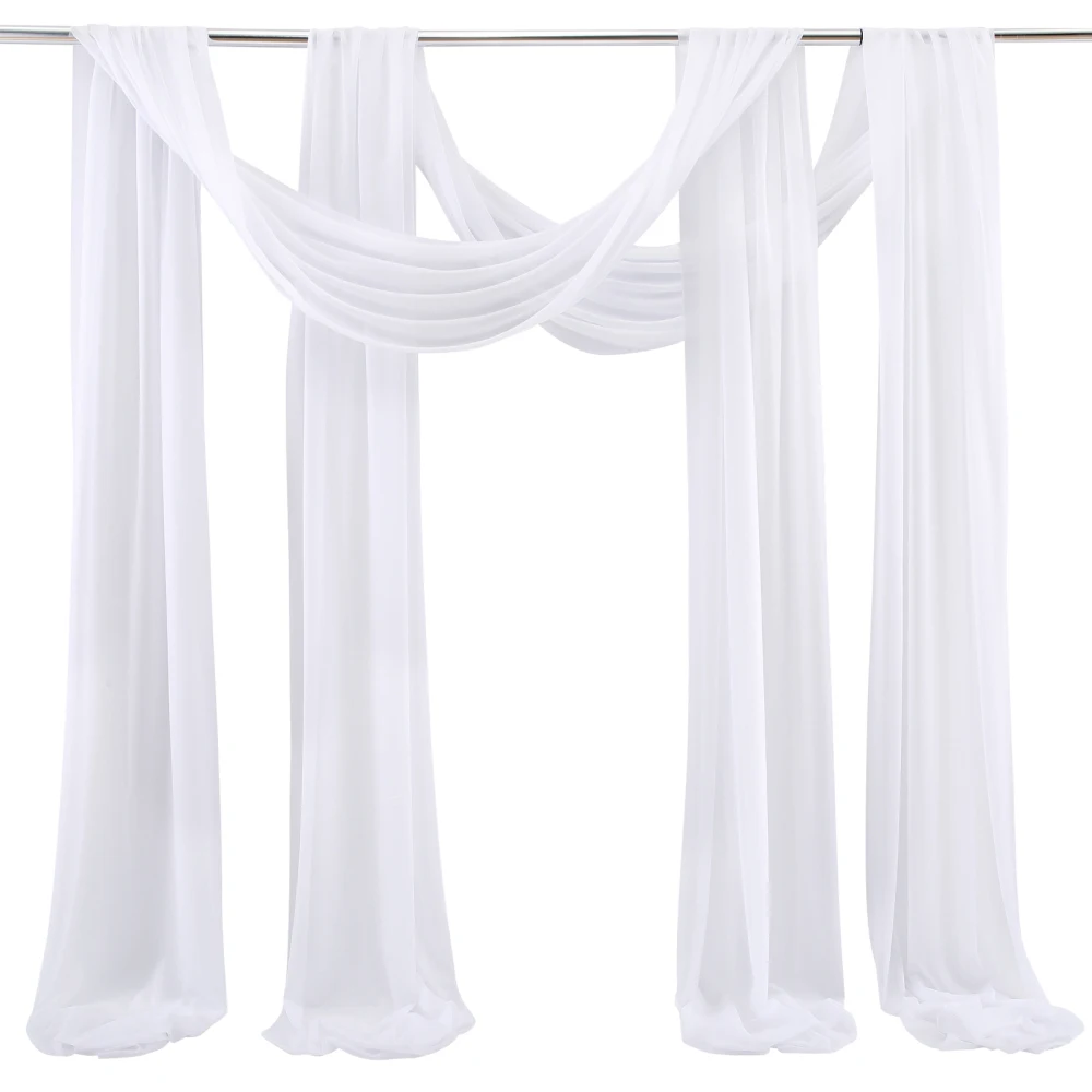 

2Pcs Wedding Arch Decoration Tulle Chiffon Partition Curtain For Home Living Room Bedroom Decor