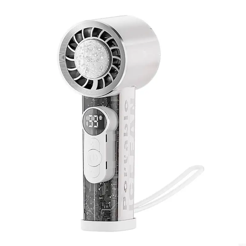 Portable Handheld Fan Clear Shell Rechargeable Small Personally Fan Cooling for Travel, Makeup, Outdoor, Indoor 