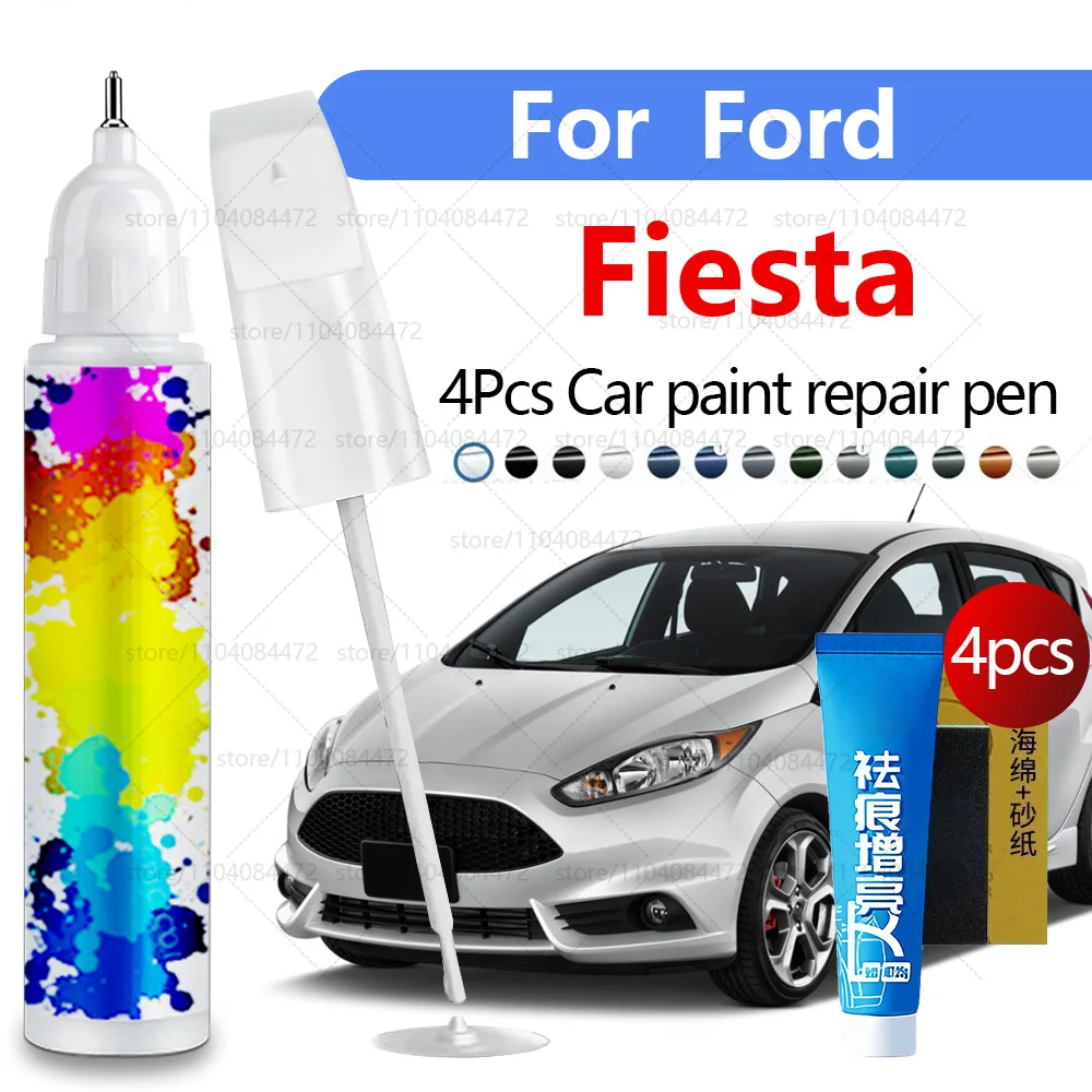 Car Paint Repair Pen For 1976-2025 Ford Fiesta  Paint Scratch Repair Accessories 4PCS Black A3F White A4D Gray 36C Blue 27B Red