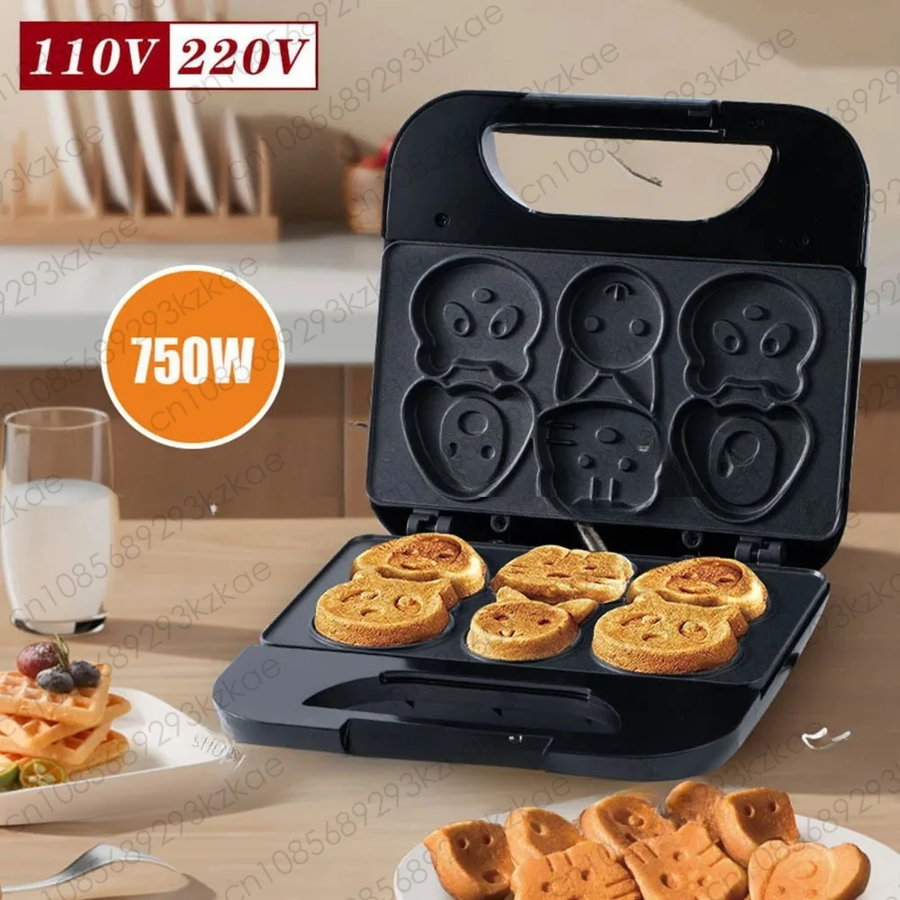 Cartoon Biscuit Machine 110V Donut Machine Black 7 Hole Round Biscuit Maker