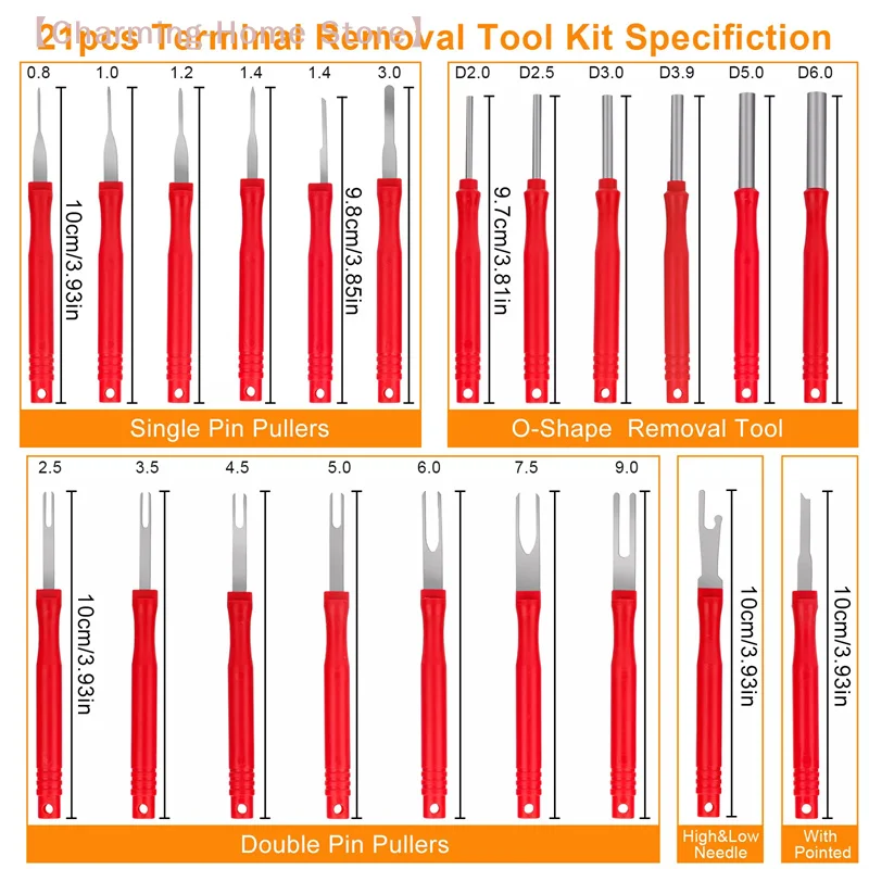 

【M】21Pcs Terminal Removal Key Tool, Terminal Pin Extractor Puller Repair Remover Key Tool For Car