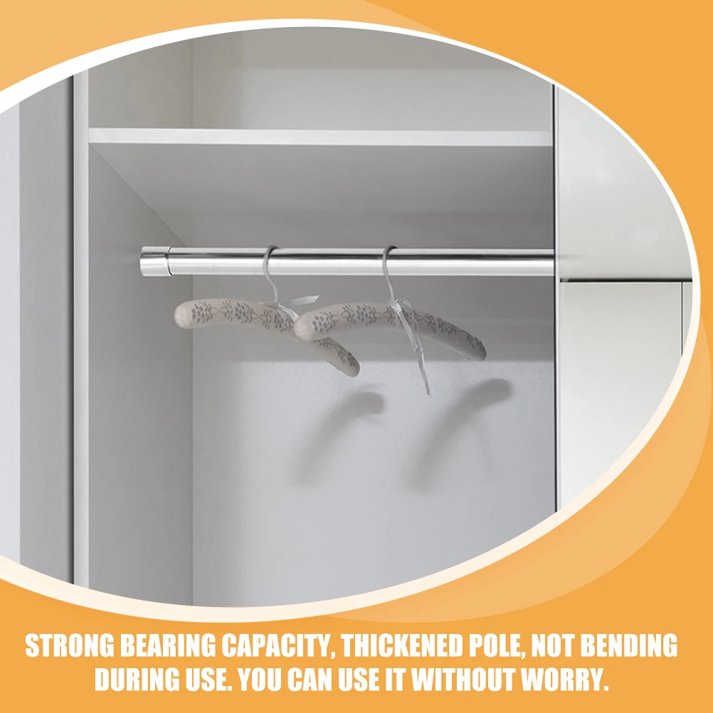 

1 set Telescopic Steel Wardrobe Laundry Shower Laundry Rod Extendable Clothes Drying Rod Drying Shower Closet Pole