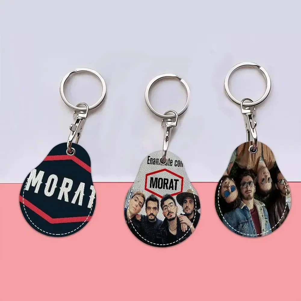 M-Morat Band PU Access Case Anti-lost Anti-fall Card Holder Keychain Accessories Fingerprint-proof Key Tag Ring
