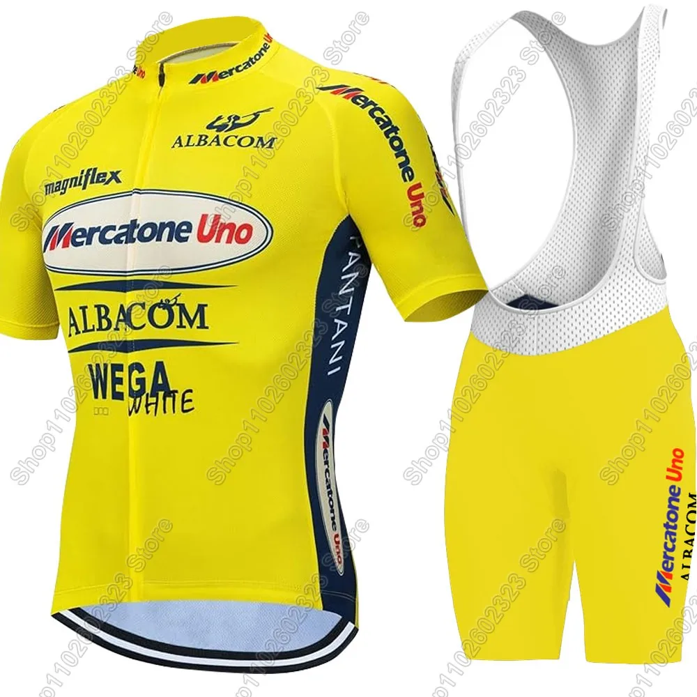 

Mercatone Uno Team 2025 Cycling Jersey Set Retro Yellow Bicycle Clothing Road Bike Shirts Suit Bicycle Shorts MTB Ropa Maillot