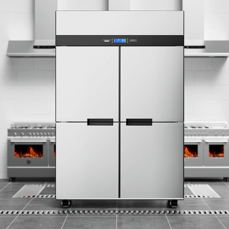 

Commercial Four Door Double Temperature Air Cooled Vertical Kitchen Equipment Refrigerator Vertical Freezer Restaurant