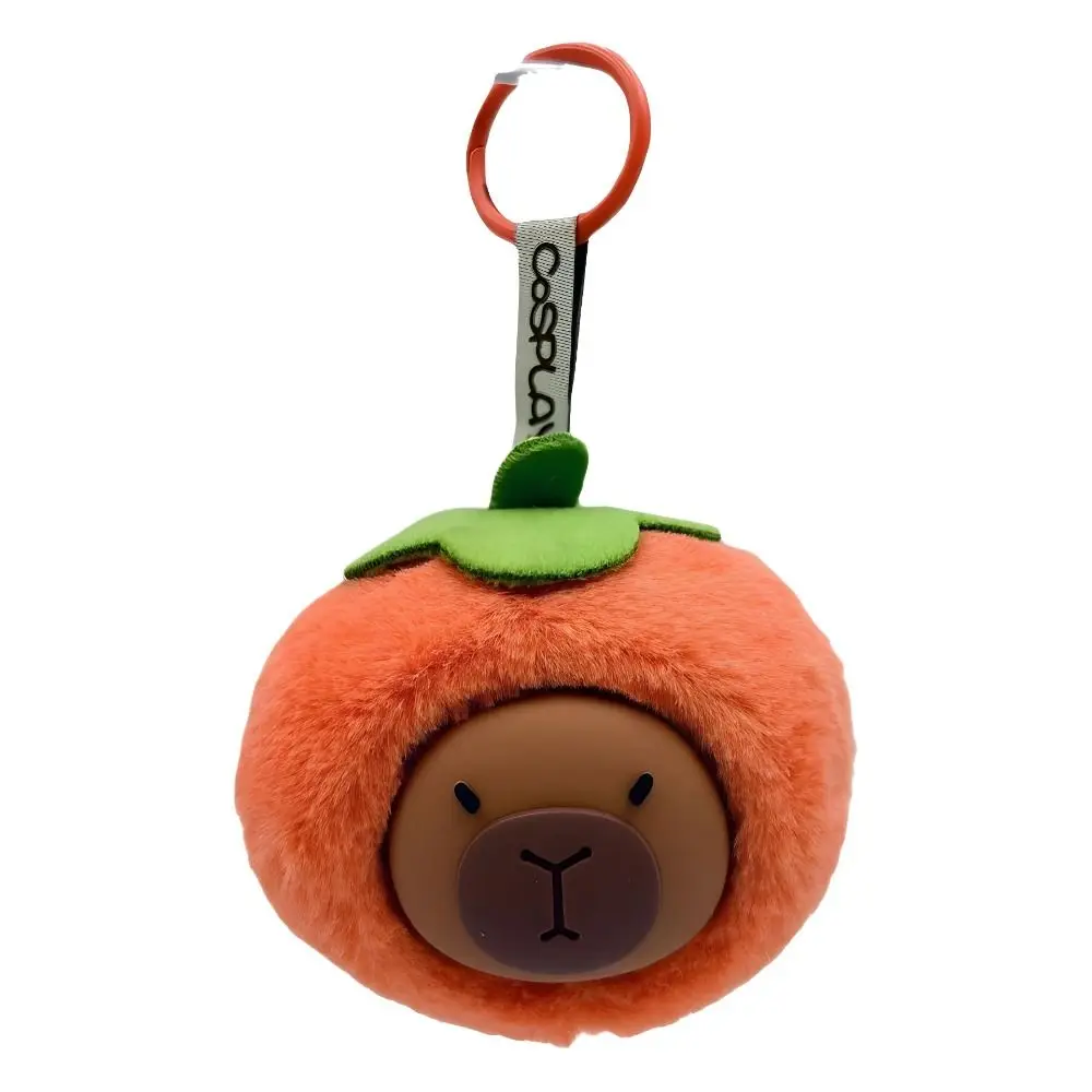 Fruit Cover Plush Hangyodon Keychain Cartoon Japanese Style Capybala Plush Pendant Funny Cute Plush Capybala Keychain