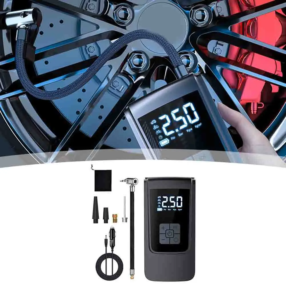 Tire Inflator Portable Air Compressor Car Tire With Digital LED Light DC12V 16*8.2*4.5cm  Parts  Accessories