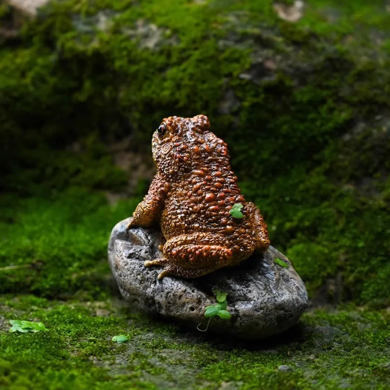 Garden toad resin ornament miniature landscape toads landscaping craft home desktop decoration