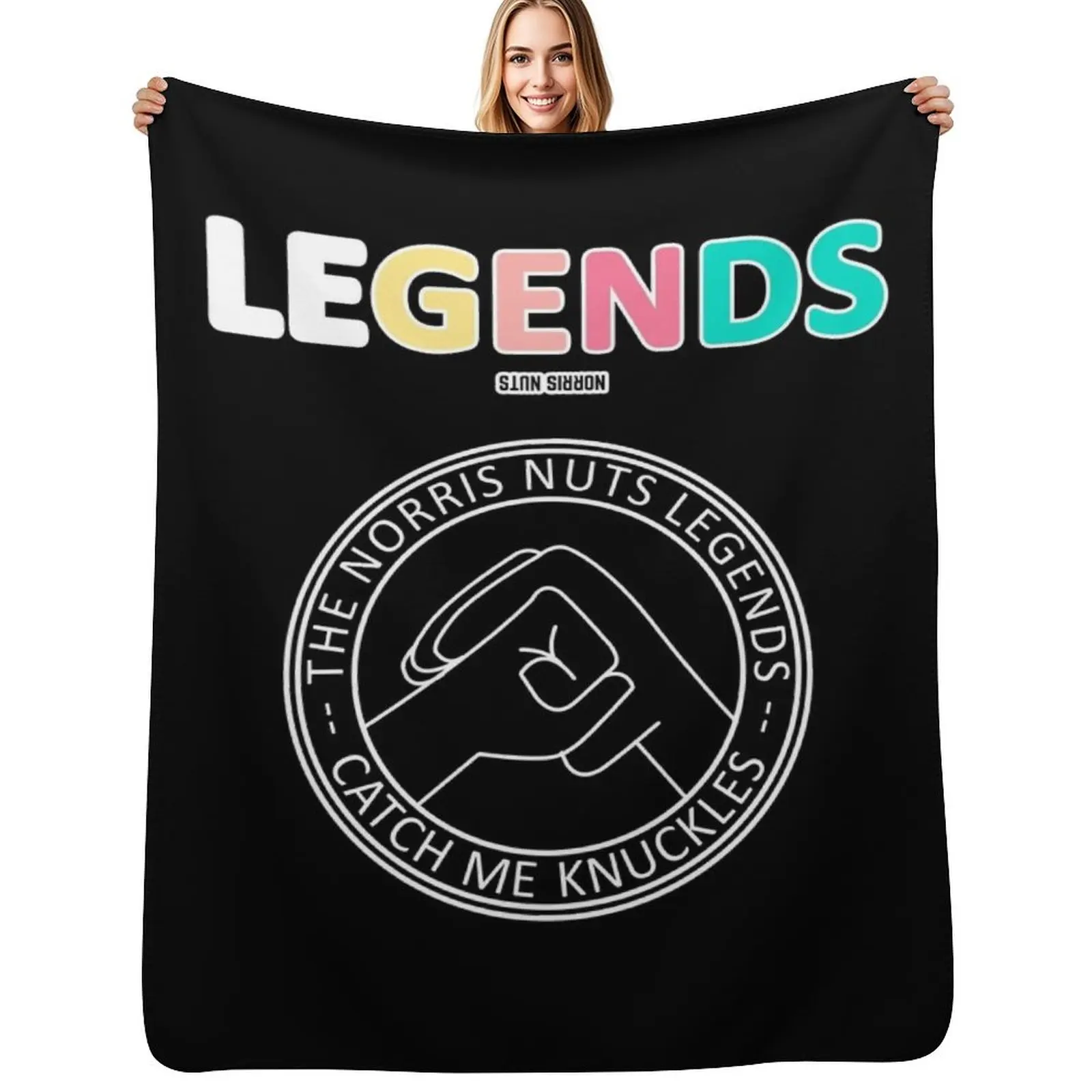 

Norris Nuts Legends - Catch Me Knuckles Throw Blanket Compact Warm Blanket for Car Road Trip