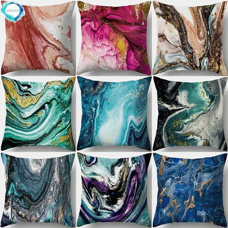 

Ocean Marble Pattern Decorative Cushions Pillowcase Polyester Cushion Cover Throw Pillow Sofa Decoration Pillowcover