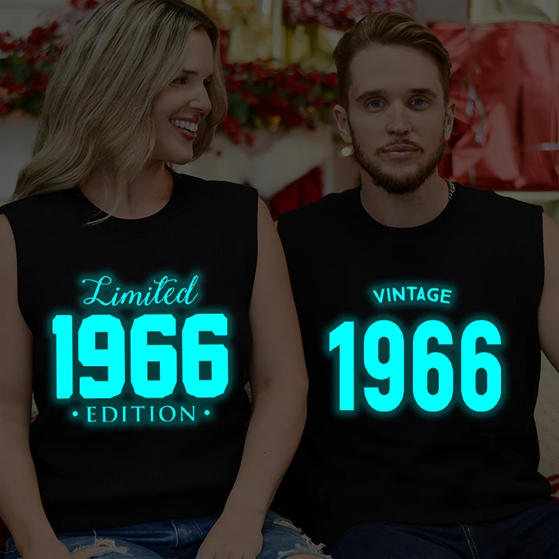 

Limited 1966 Edition Print Tops Luminous Style Trendy Sleeveless Vest Women Men 60th Birthday Fashion Papa Mom Gifts Tank Top