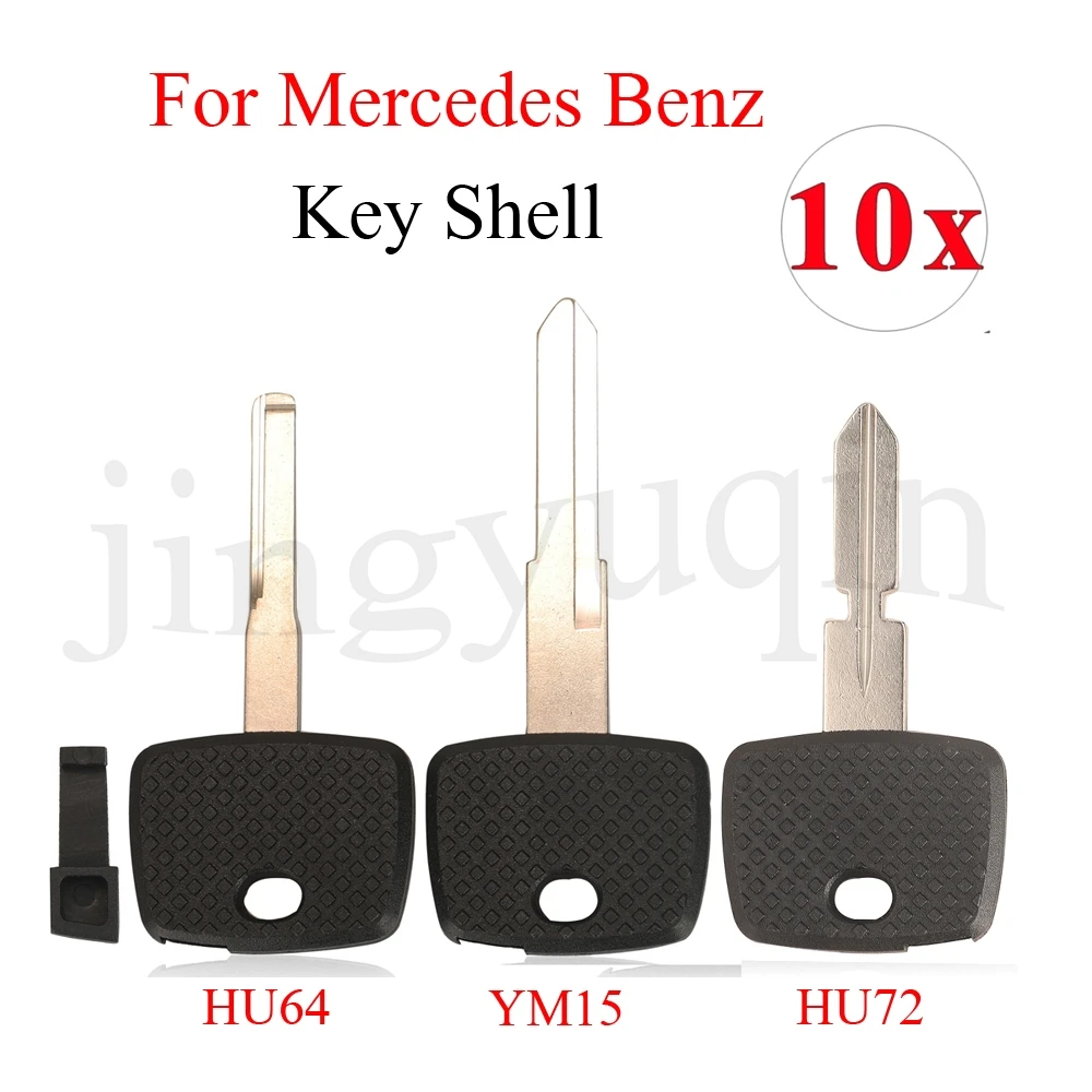 

jingyuqin 10PCS Remote Car Key Shell For Mercedes Benz Vito Actros Sprinter 1997~2007 V Class 2001 With HU72/YM15 Blade Replace