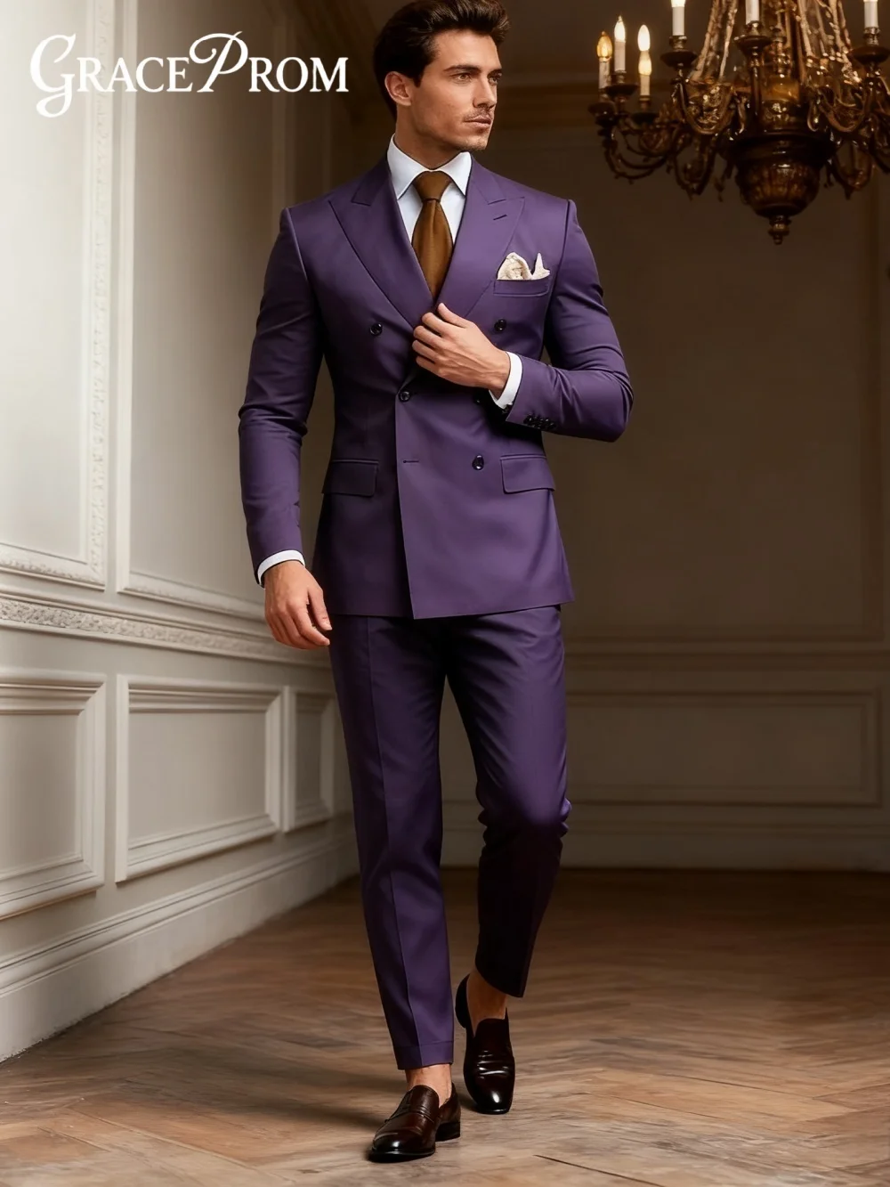 حار بيع مزدوجة الصدر الرجال البدلة مجموعة لحفل الزفاف الرسمي الأعمال 2 قطعة مجموعة البدلة الرجالية بما في ذلك سترة السراويل حسب الطلب #3