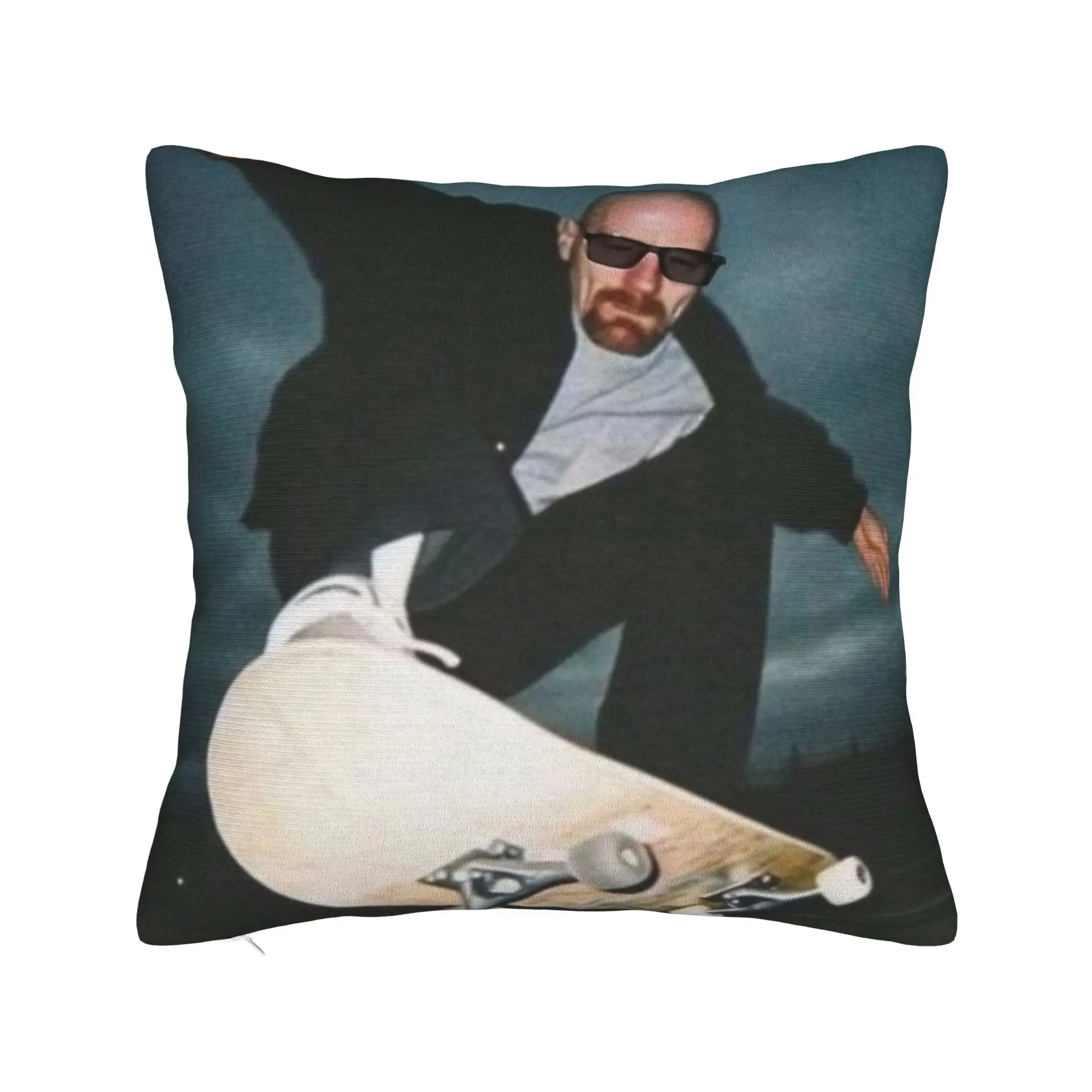 Heisenberg Skateboarding Breaking Bad Pillowcase Printed Polyester Cushion Cover Walter White 90s Skate Throw Pillow Case Cover