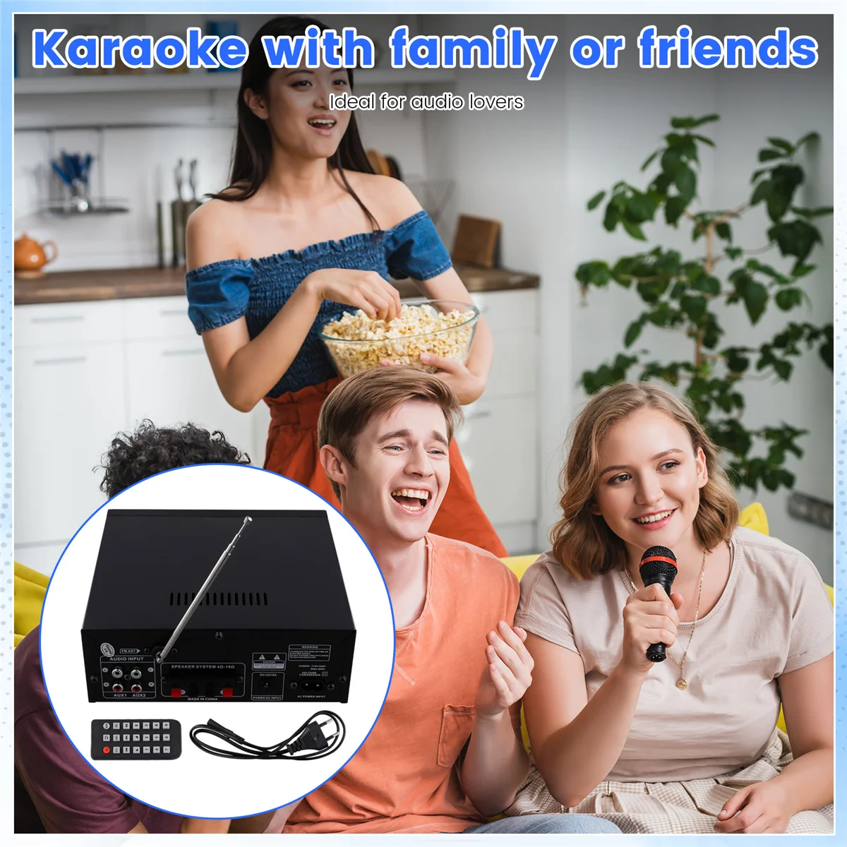 

L77A AK55 Audio Amplifier 2.0 Channel HIFI Digital Bluetooth Amplifier USB Digital Amplifier EU PLUG
