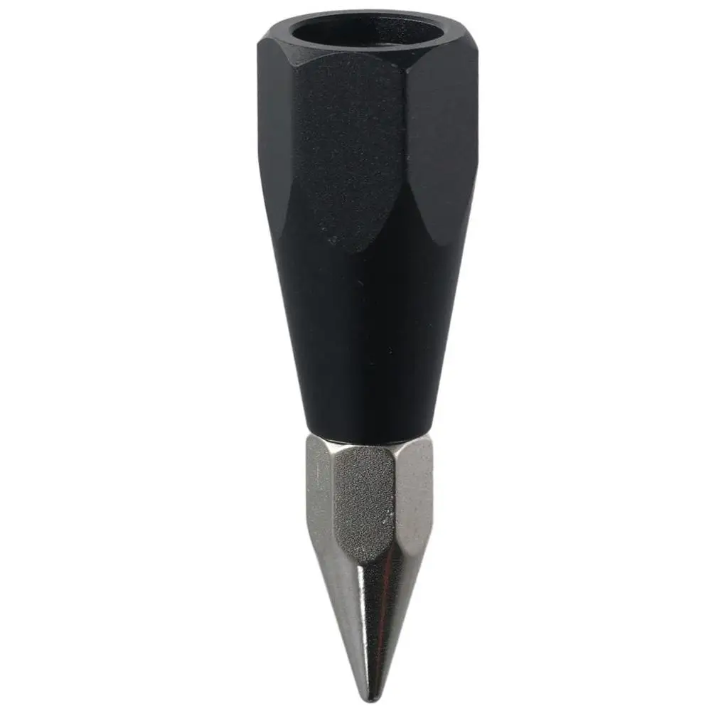 M8 Prism Pole Lightweight Black Stainless Steel Sharp Point Internal Thread Pole Drill