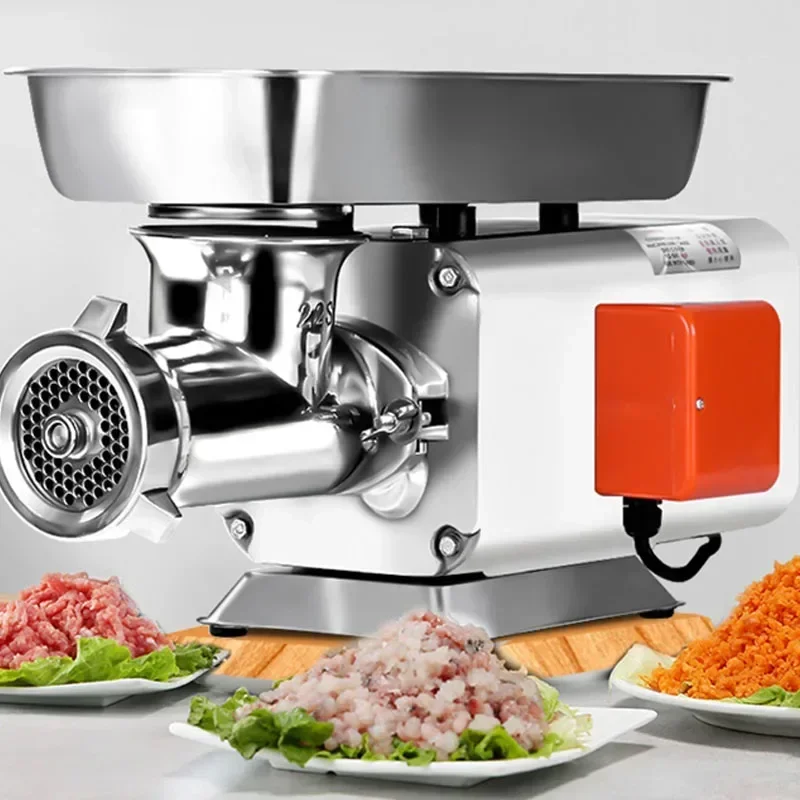 Home Electric Meat Grinder Desktop High-power Multi-function Stainless Steel Automatic Enema Meat Machine For Butcher Shop