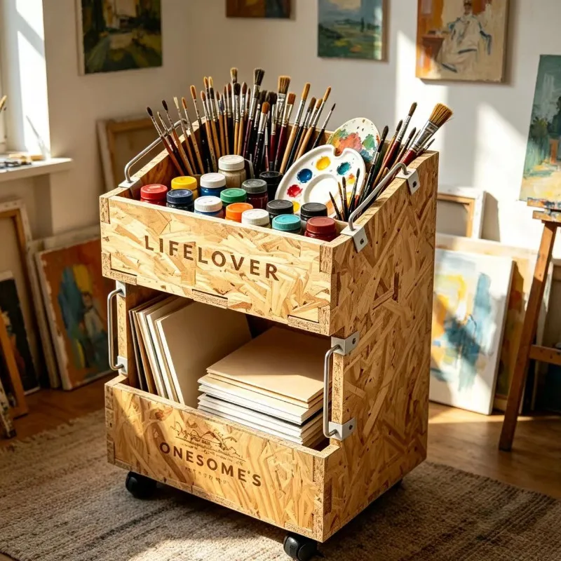 Solid Wood Salon Trolley Double-layer Art Studio Salon Trolley Mobile Storage Commercial Furniture Սրահ Տրոլեյբուս ZY40TC