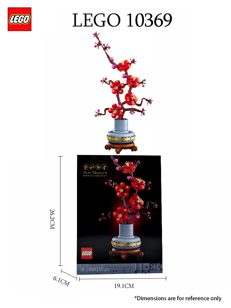 LEGO 10369 Icons Plum Blossom Flower Decor Display, Zero-Maintenance Plant Toy, Botanical Collection Building Set for Adults