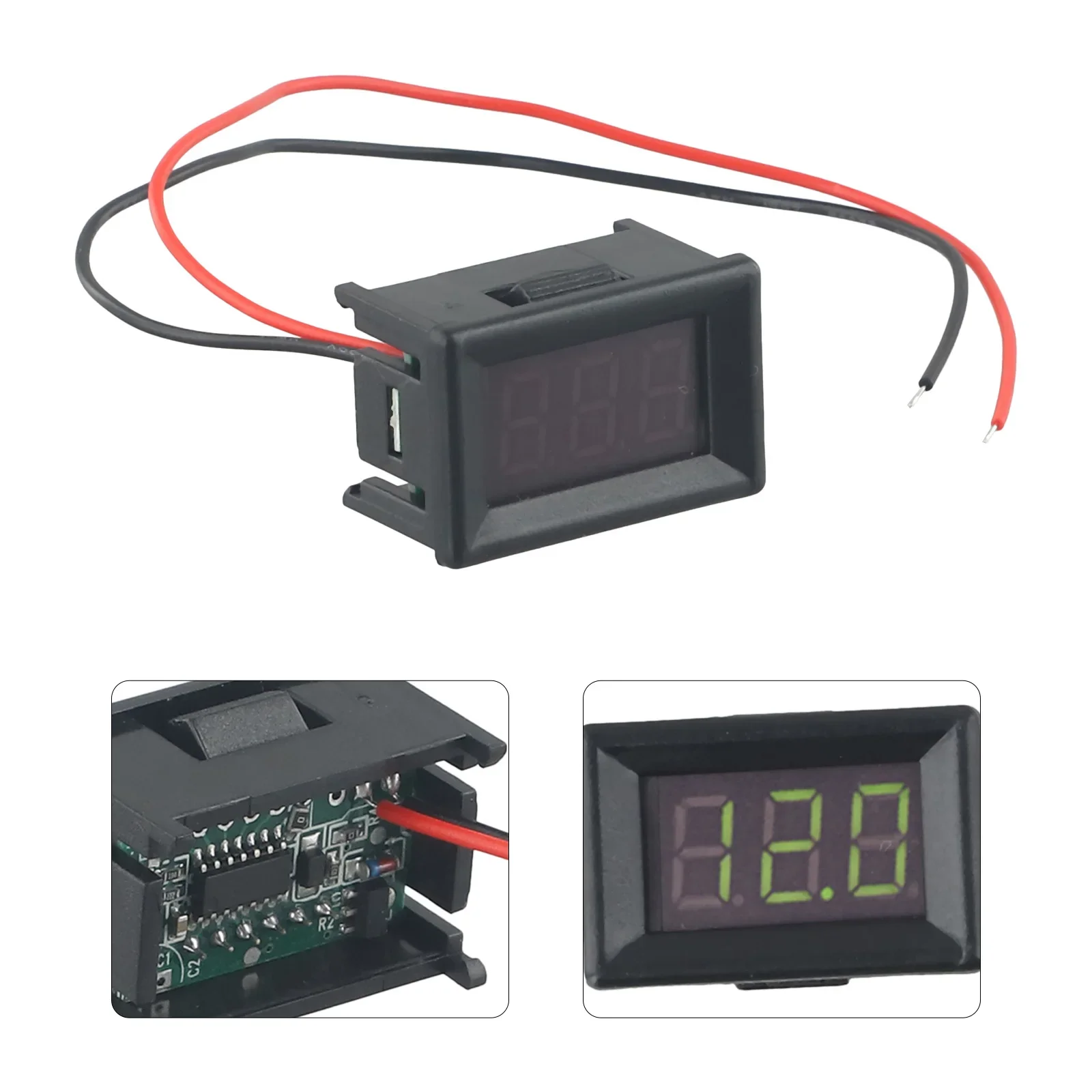 Convenient 2 line LED Voltmeter Accurate DC Voltage Measurement Bright LED Display Reverse Connection Protection