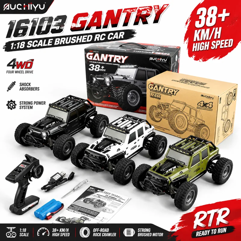 Suchiyu 16104 Tracker 1:18 Scale Brushed Motor Rc Vehicle 4wd 38+Km/H High Speed Off‑Road Rock Crawler Drift Hobby Racing Car