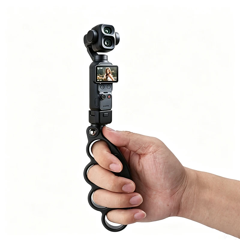 Finger Hand Grip Mount Knuckle Handheld Shooting Vlog Holder for DJI Action /Osmo Pocket 4P / 4 / 3 / GoPro / Insta360 Camera