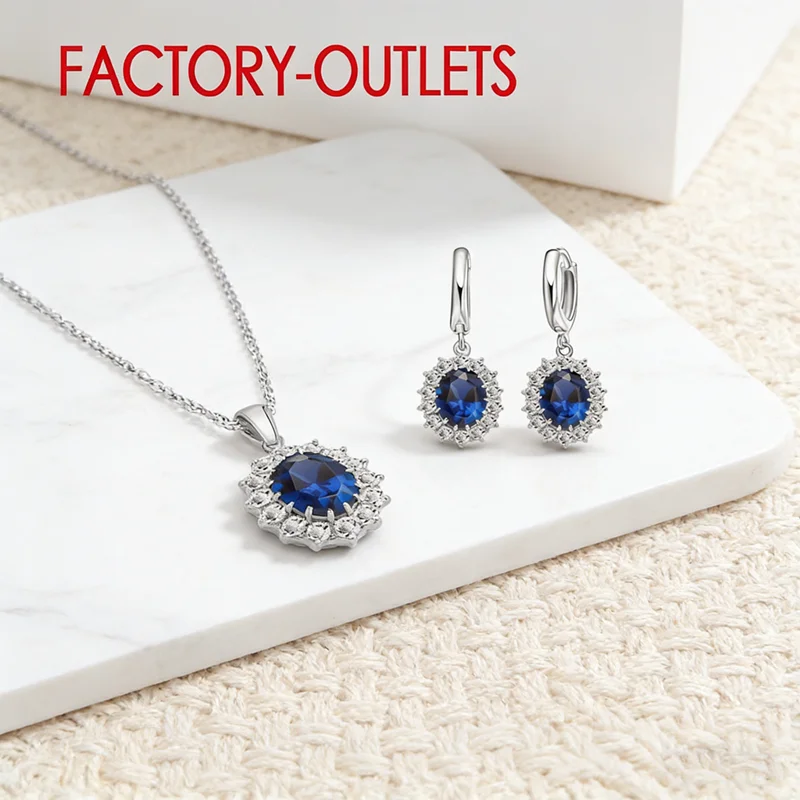 925 Sterling Silver Bridal Jewelry Sets Austrian Crystal Round Shape Necklaces Hoop Earrings Women Girls Engagement Anniversary