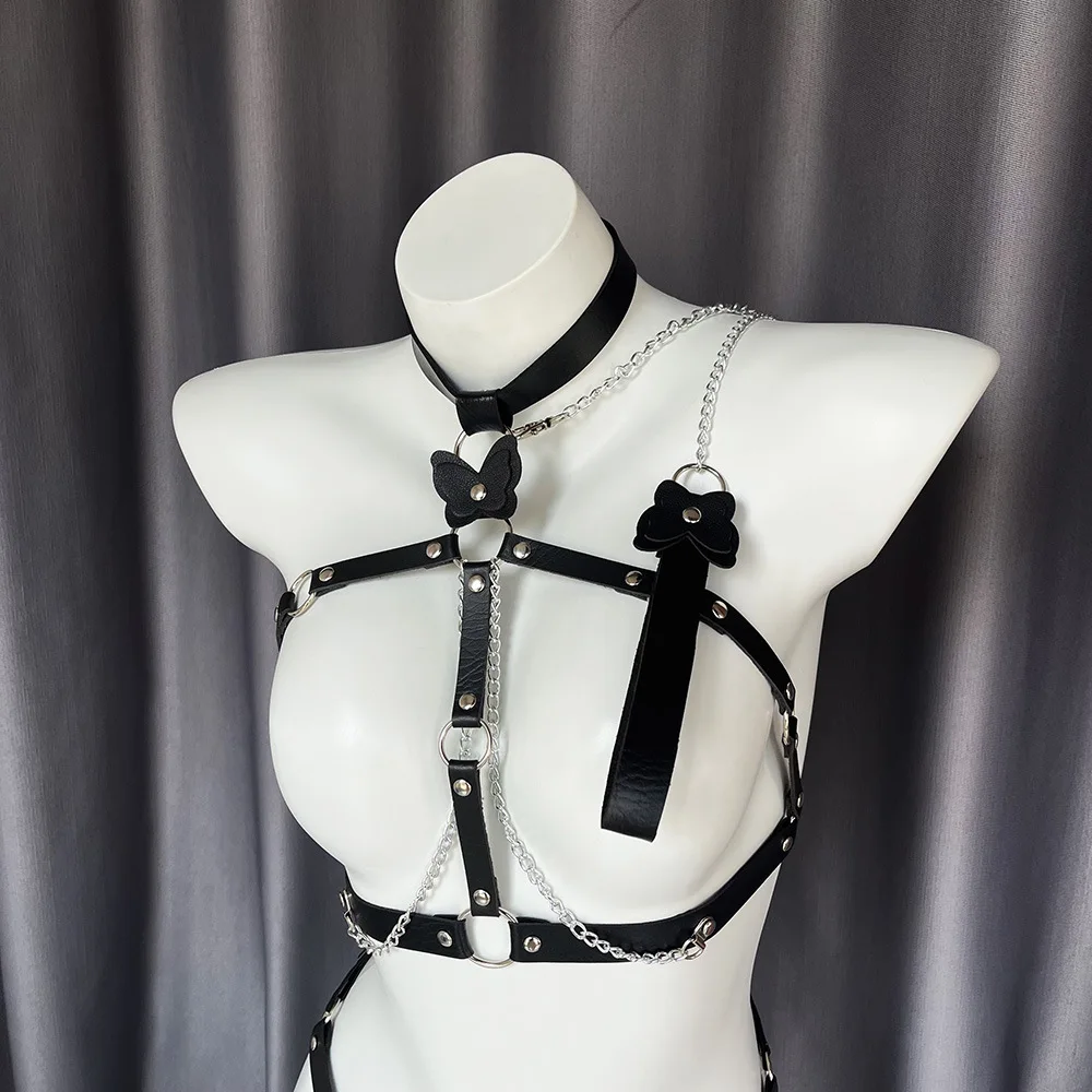 1191 ألعاب الجنس النسائية عبودية الملابس الجلدية فراشة الساق الدائري مثير الملابس الداخلية هالوين كوس مجموعة ملهى ليلي ازياء الهدايا #4