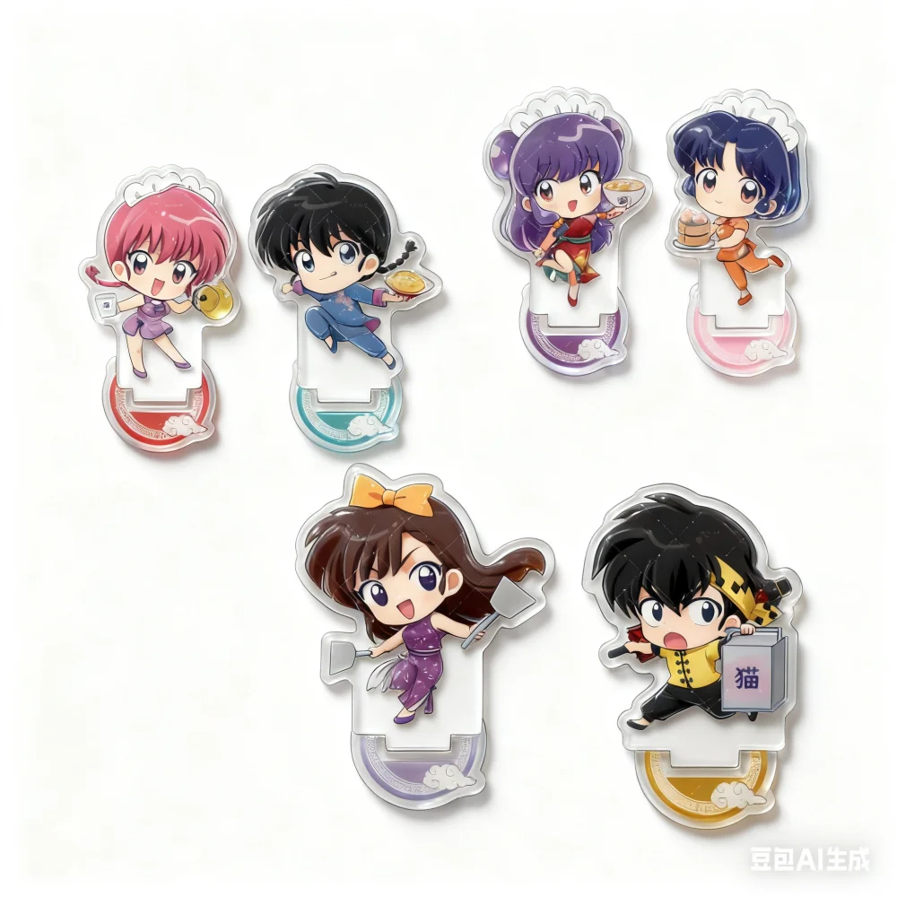 

10CM Anime Ranma ½ Acrylic Stand Ranma Tendou Akane Saotome Genma Model Plate Desk Decor Gift