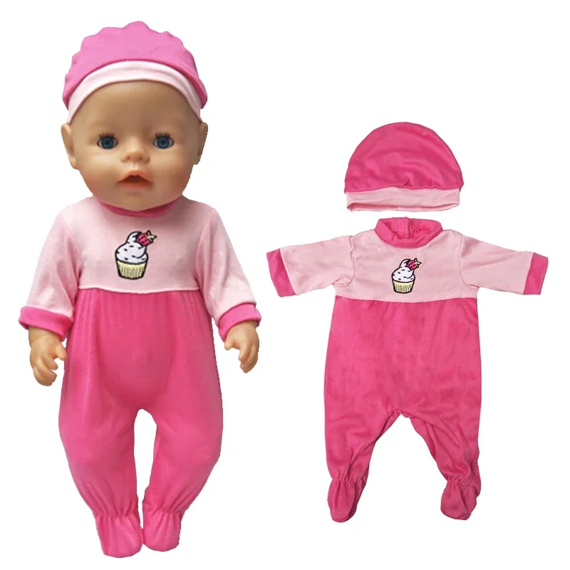 18 Inch  Baby Dolls Pink Plush Jumpsuit for 18