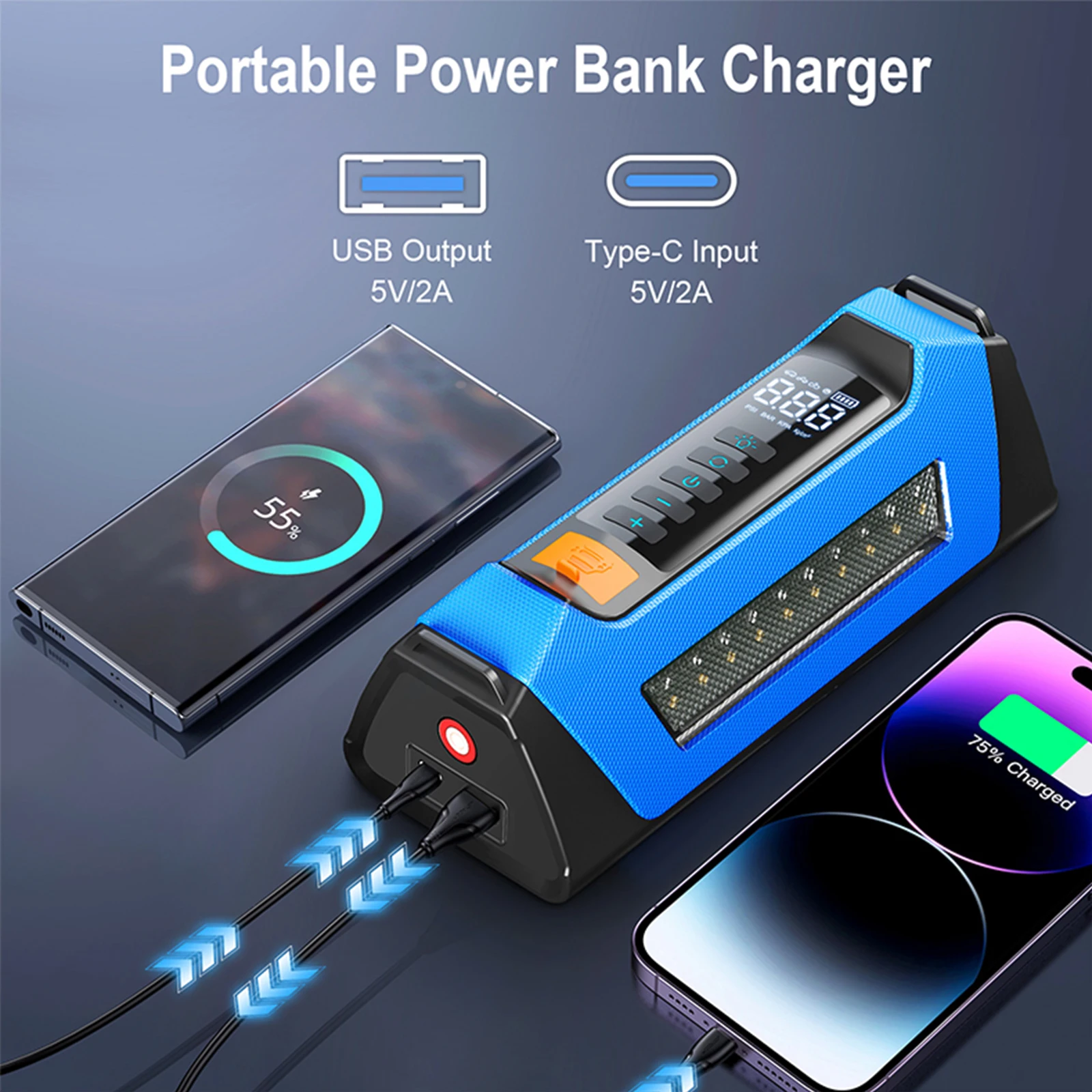 PSOOO 6000A Car Jump Starter 12V Car Battery Starter 100000mAh Portable Power Bank Booster Auto Starting Device Emergency Start