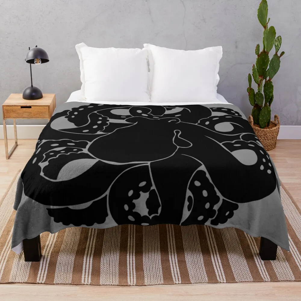 

Octopus ink Throw Blanket Cute Plaid sofa bed Soft Plaid Loose Blankets