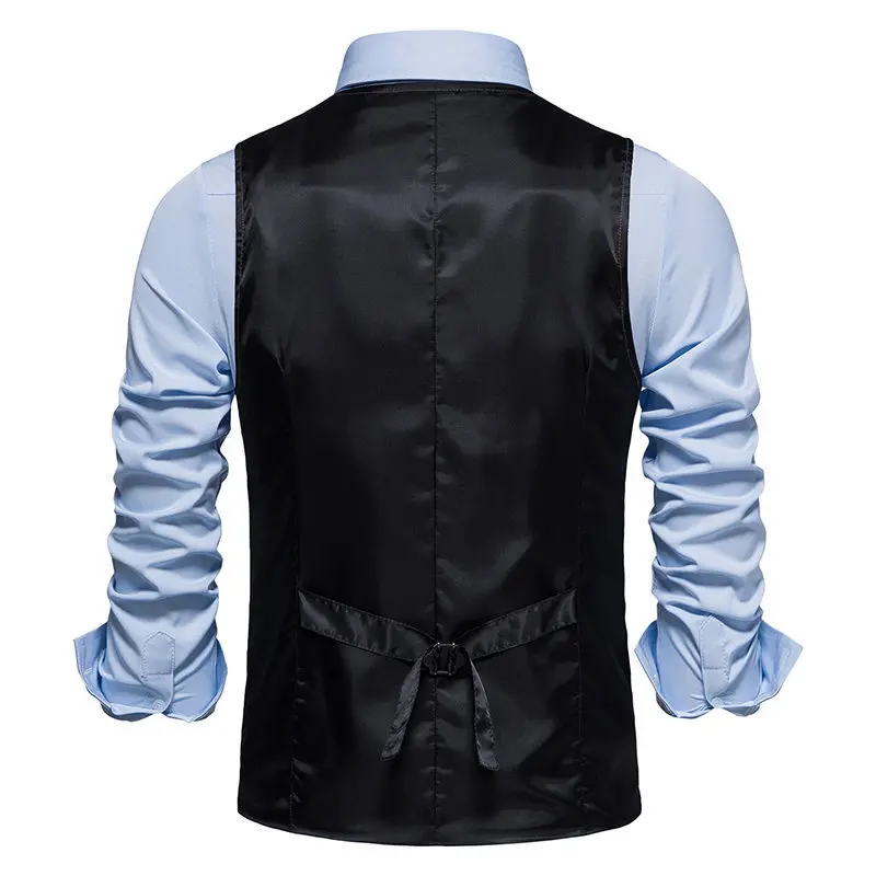 Retro Men Suit Vest British Style Single Breasted Woolen Sleeveless Jacket Slim Fit Vests Wedding Party Formal Blazer Waistcoat