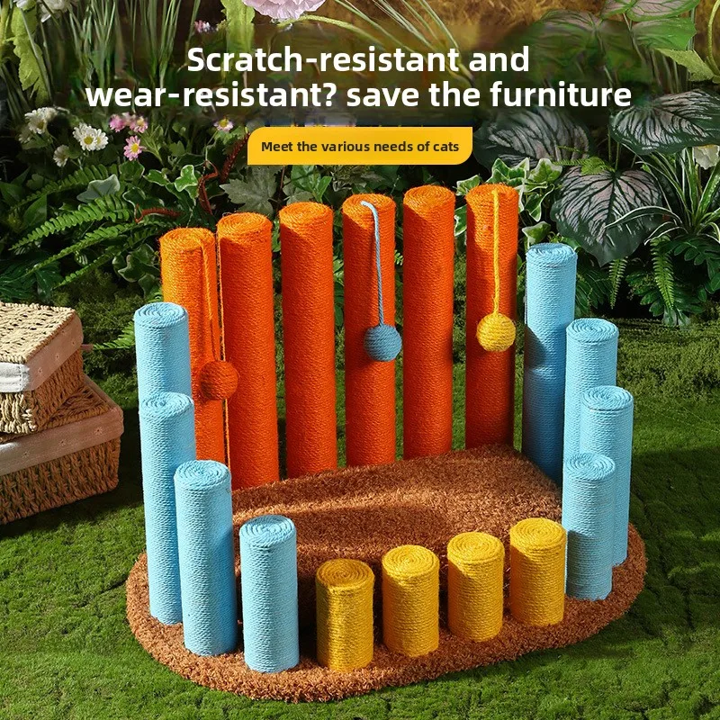 Rainbow Harp Cat Paradise Multifunctional Color Cat Scratch Post Wear-resistant Hemp Rope Toys Suitable for All Seasons
