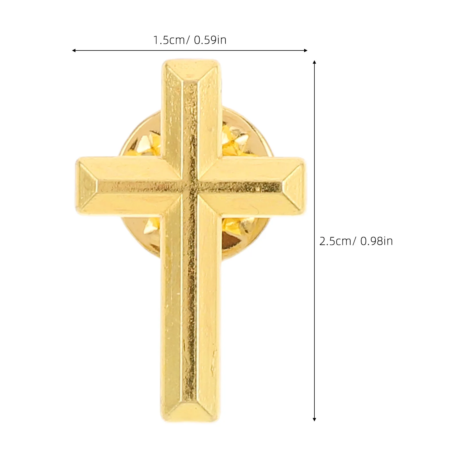 12Pcs Religious Cross Brooch Gold Cross Lapel Pin Classic Tie Tack Design for Baptism Holy Communion Church Faith
