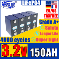 Neue 3,2 V 150Ah LiFePO4 batterie phosphat Zelle DIY 4s 12v 24V Motorrad Elektrische Auto reise Solar wechselrichter Batterien D
